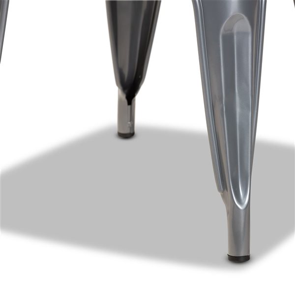 Baxton Studio Ryland Grey Contemporary Arm Chair with Metal Frame - Set of 4