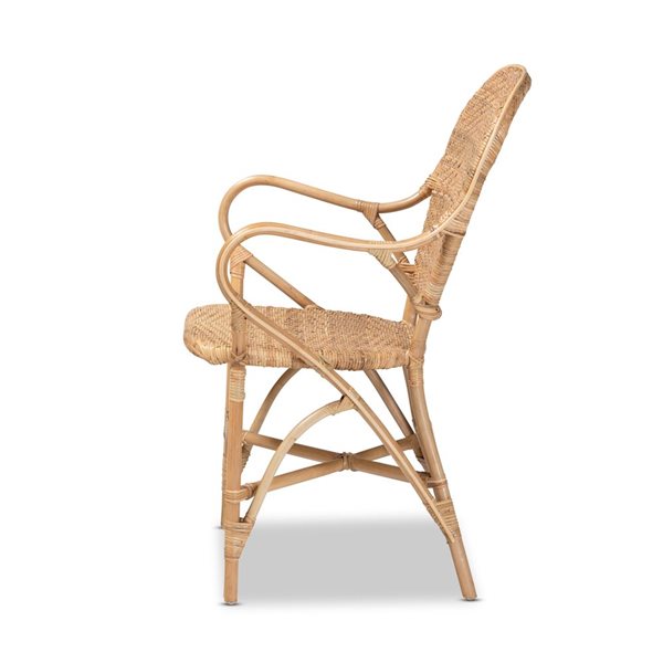 Baxton Studio Genna Contemporary Side Chair with Wicker Frame