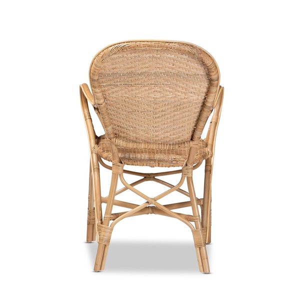 Baxton Studio Genna Contemporary Side Chair with Wicker Frame