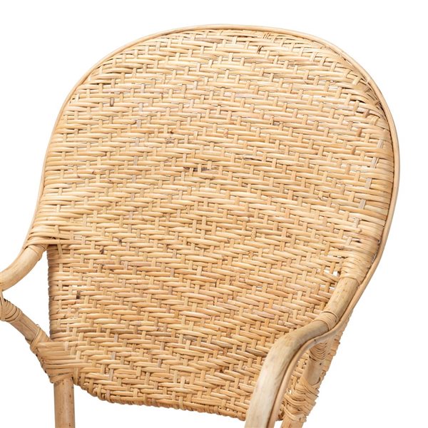 Baxton Studio Genna Contemporary Side Chair with Wicker Frame