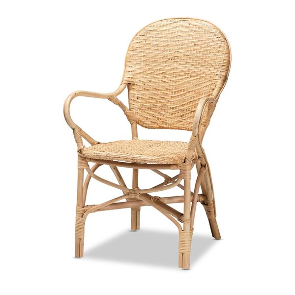 Baxton Studio Genna Contemporary Side Chair with Wicker Frame