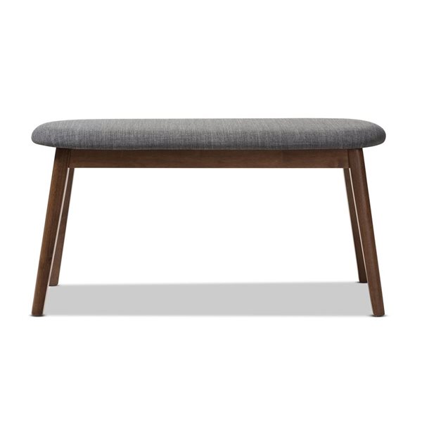 Baxton Studio Easton Dark Grey and Walnut Rectangular Dining Bench