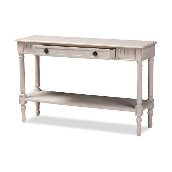 Baxton Studio Ariella Whitewash Farmhouse Console Table