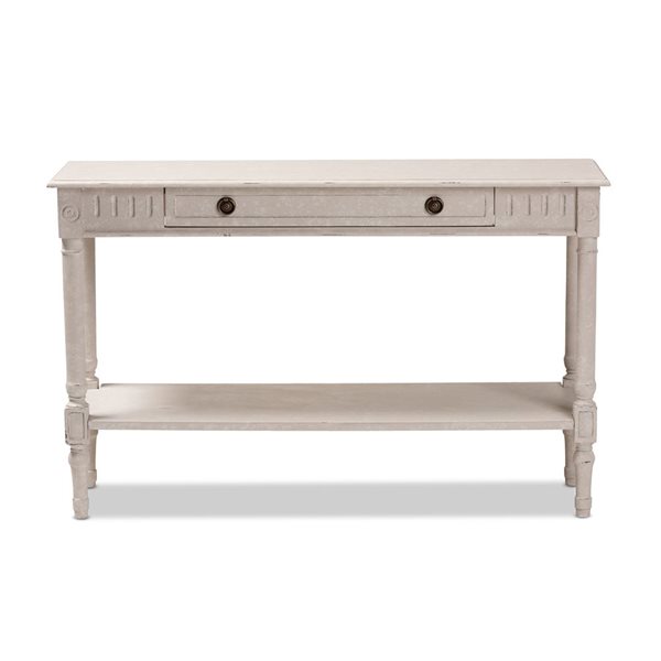 Baxton Studio Ariella Whitewash Farmhouse Console Table