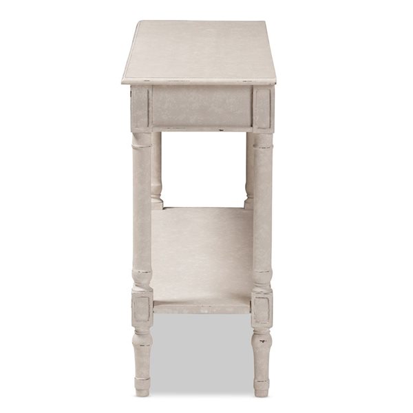 Baxton Studio Ariella Whitewash Farmhouse Console Table