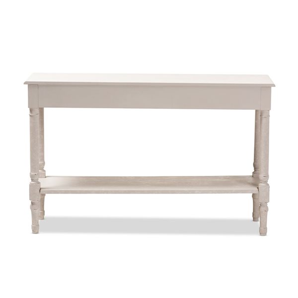 Baxton Studio Ariella Whitewash Farmhouse Console Table