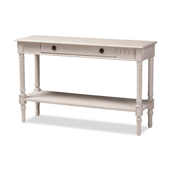 Baxton Studio Ariella Whitewash Farmhouse Console Table