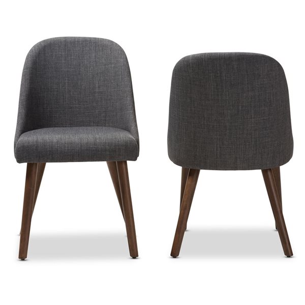 Baxton Studio Cody Polyester Upholstered Traditional Side Chair with Wood Frame - Set of 2