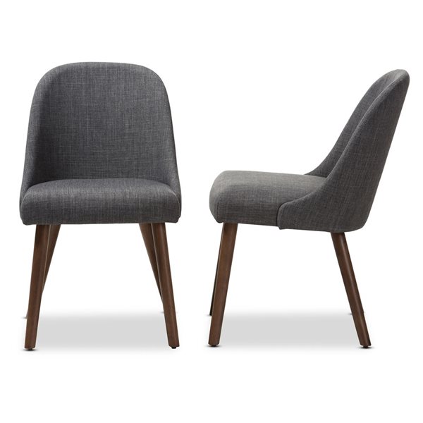 Baxton Studio Cody Polyester Upholstered Traditional Side Chair with Wood Frame - Set of 2