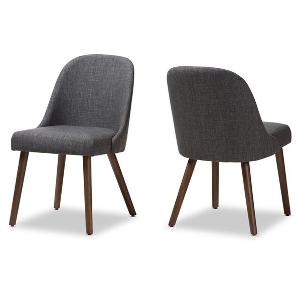 Baxton Studio Cody Polyester Upholstered Traditional Side Chair with Wood Frame - Set of 2