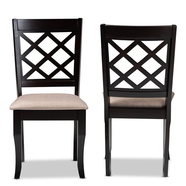 Baxton Studio Verner Contemporary Polyester Upholstered Side Chair with Wood Frame - Set of 2