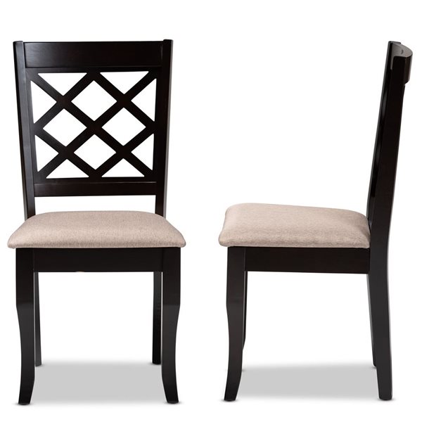 Baxton Studio Verner Contemporary Polyester Upholstered Side Chair with Wood Frame - Set of 2