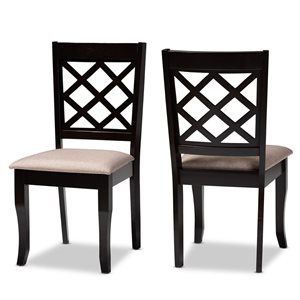 Baxton Studio Verner Contemporary Polyester Upholstered Side Chair with Wood Frame - Set of 2