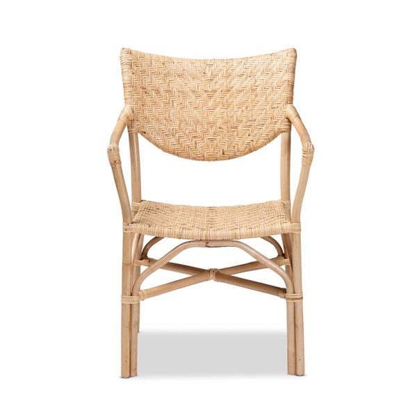 Baxton Studio Damani Contemporary Arm Chair with Wicker Frame