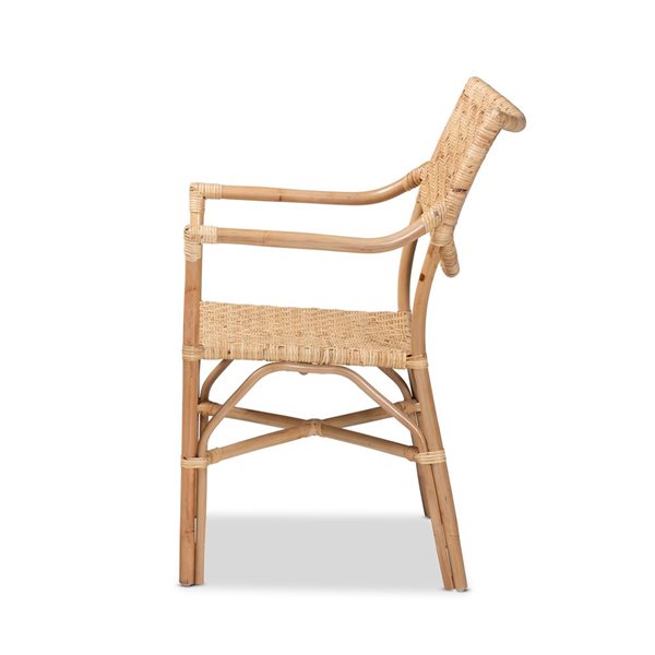 Baxton Studio Damani Contemporary Arm Chair with Wicker Frame