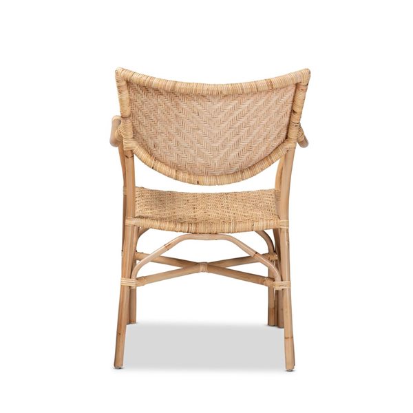 Baxton Studio Damani Contemporary Arm Chair with Wicker Frame