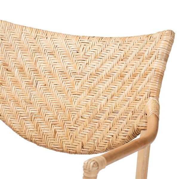 Baxton Studio Damani Contemporary Arm Chair with Wicker Frame