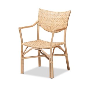 Baxton Studio Damani Contemporary Arm Chair with Wicker Frame