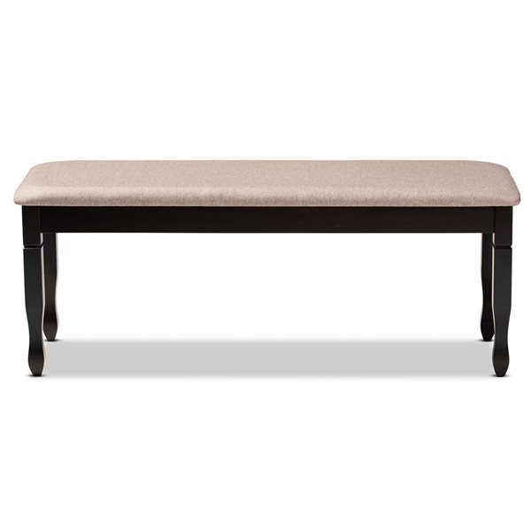 Baxton Studio Corey Sand and Dark Brown Rectangular Dining Bench