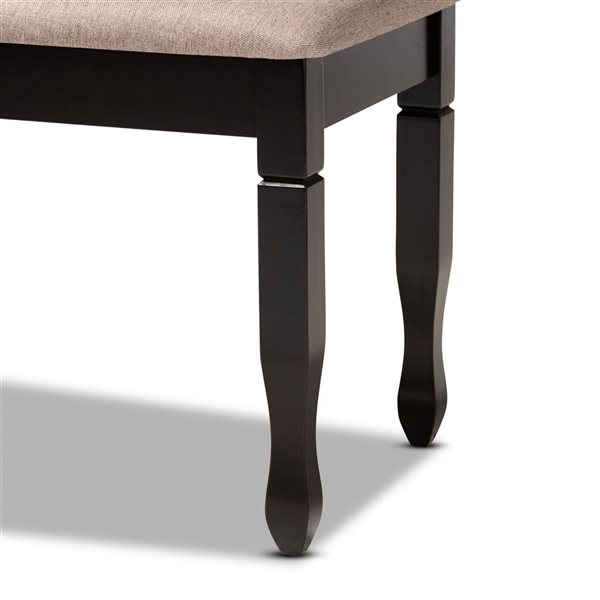 Baxton Studio Corey Sand and Dark Brown Rectangular Dining Bench