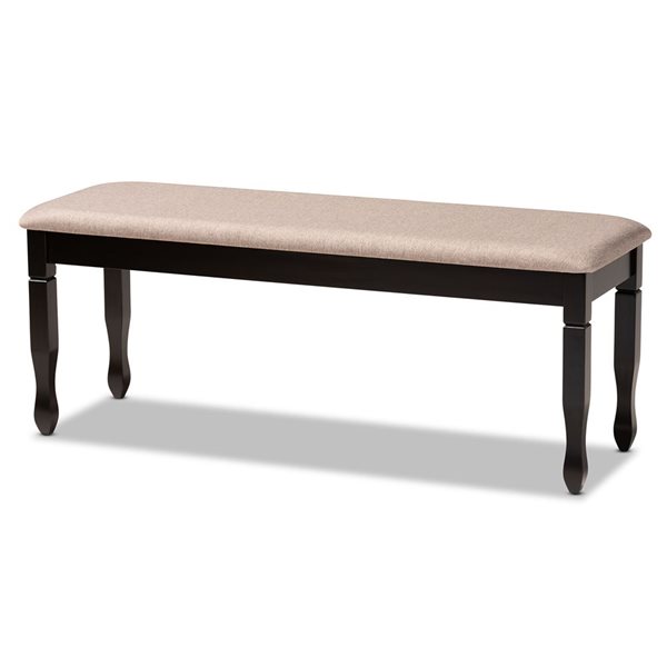 Baxton Studio Corey Sand and Dark Brown Rectangular Dining Bench