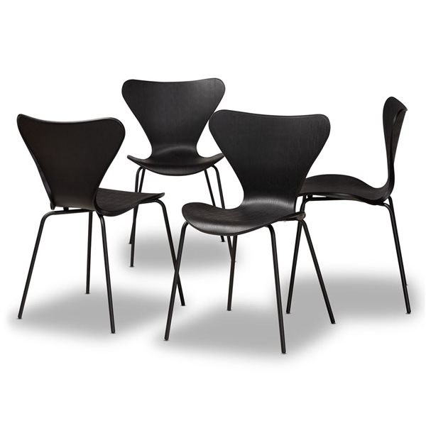 Baxton Studio Jaden Contemporary Side Chair with Metal Frame - Set of 4