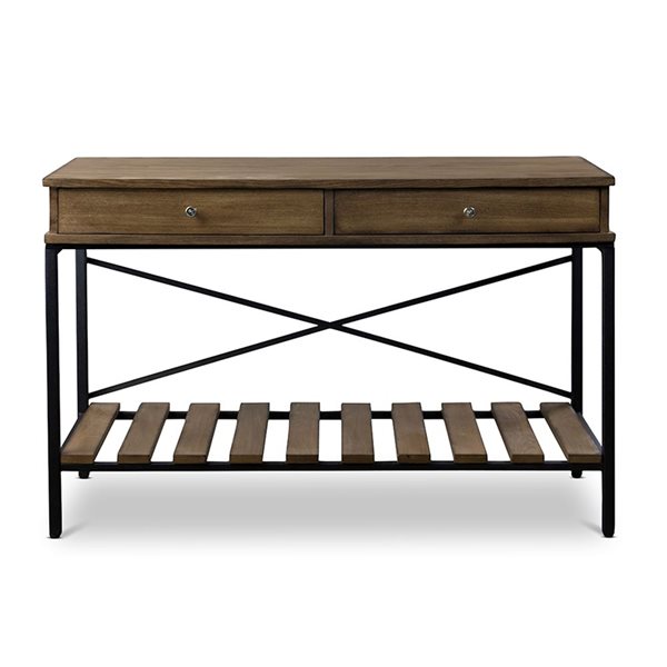 Baxton Studio Newcastle Rustic Brown Rustic Console Table