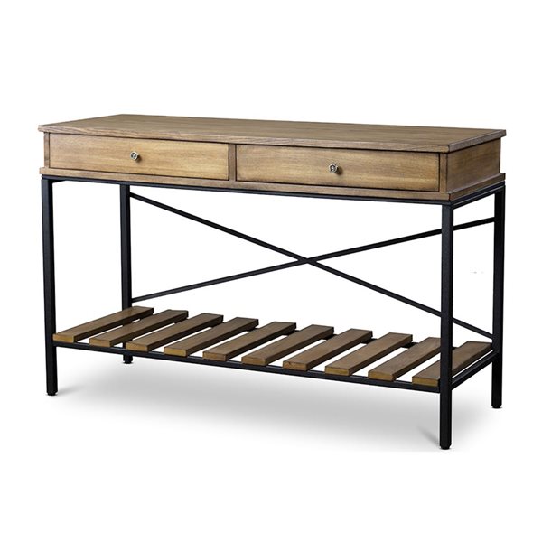 Baxton Studio Newcastle Rustic Brown Rustic Console Table