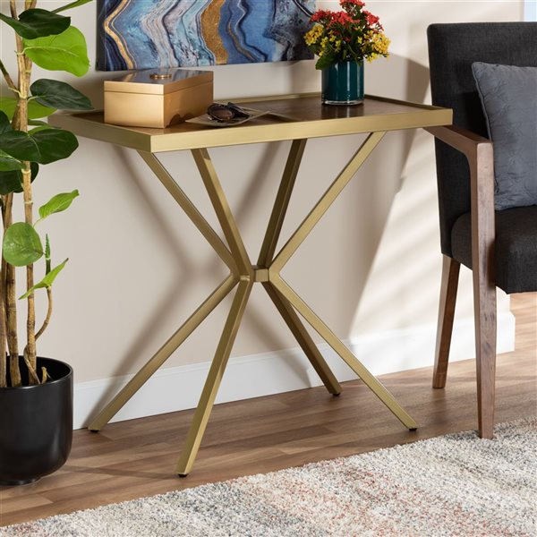 Baxton Studio Carlo Walnut Brown Modern Console Table 11012 LWC RONA