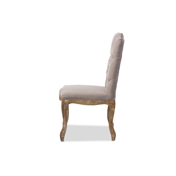 Baxton Studio Hudson Traditional Linen Upholstered Side Chair with Wood Frame