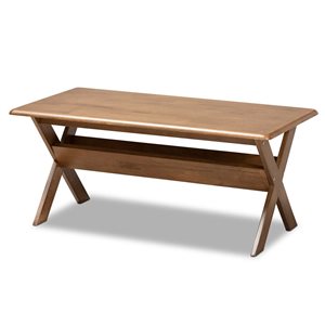 Baxton Studio Sarai Walnut Brown Wood Coffee Table