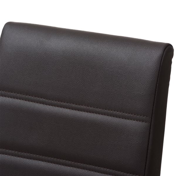 Baxton Studio Lorelle Contemporary Faux Leather Upholstered Side Chair with Wood Frame - Set of 2