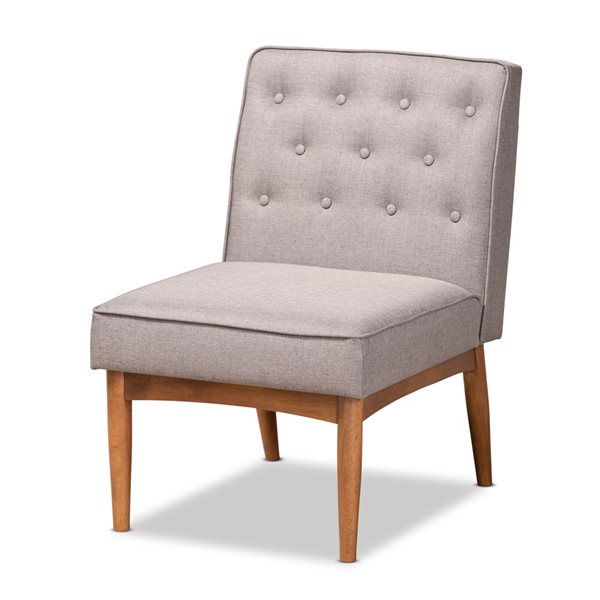 Baxton Studio Riordan Traditional Polyester Upholstered Side Chair with Wood Frame