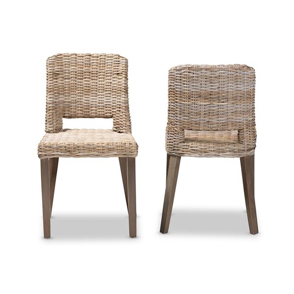 Baxton Studio Magy Contemporary Side Chair with Wood Frame - Set of 2