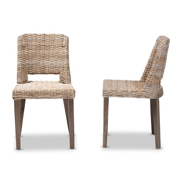 Baxton Studio Magy Contemporary Side Chair with Wood Frame - Set of 2