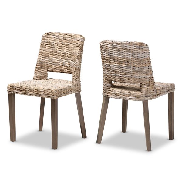 Baxton Studio Magy Contemporary Side Chair with Wood Frame - Set of 2