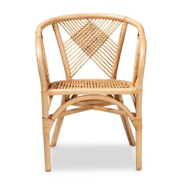 Baxton Studio Kagama Contemporary Arm Chair with Wicker Frame