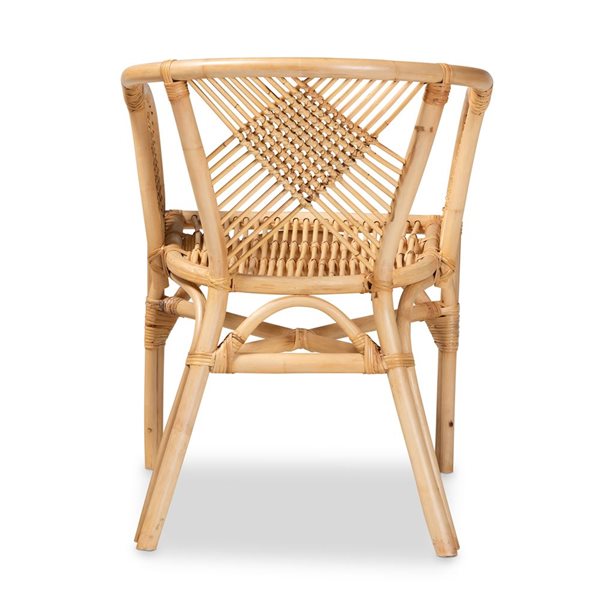 Baxton Studio Kagama Contemporary Arm Chair with Wicker Frame