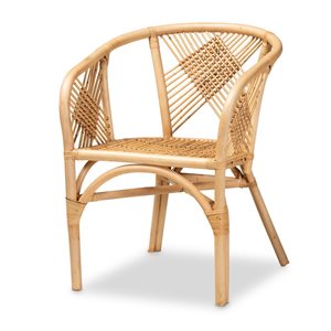 Baxton Studio Kagama Contemporary Arm Chair with Wicker Frame