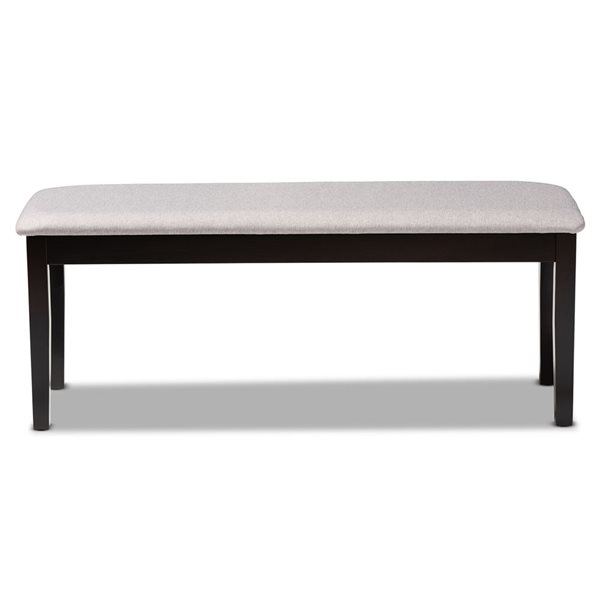 Baxton Studio Teresa Grey and Dark Brown Rectangular Dining Bench