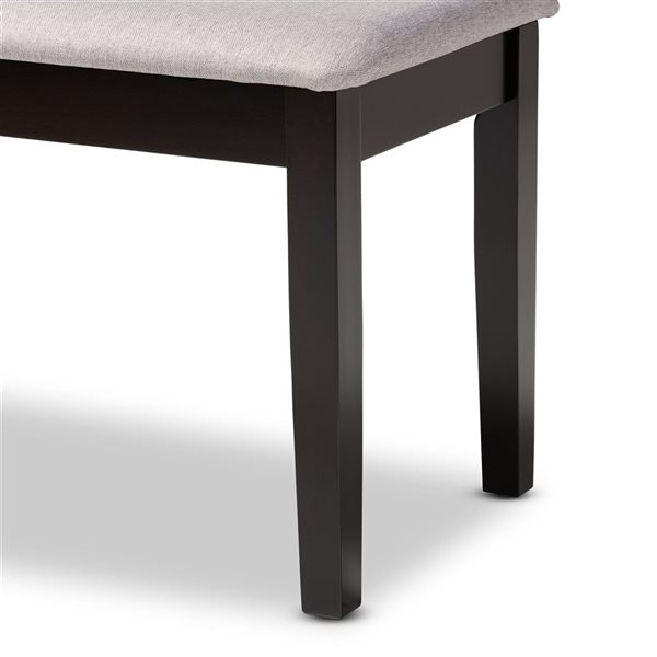 Baxton Studio Teresa Grey and Dark Brown Rectangular Dining Bench