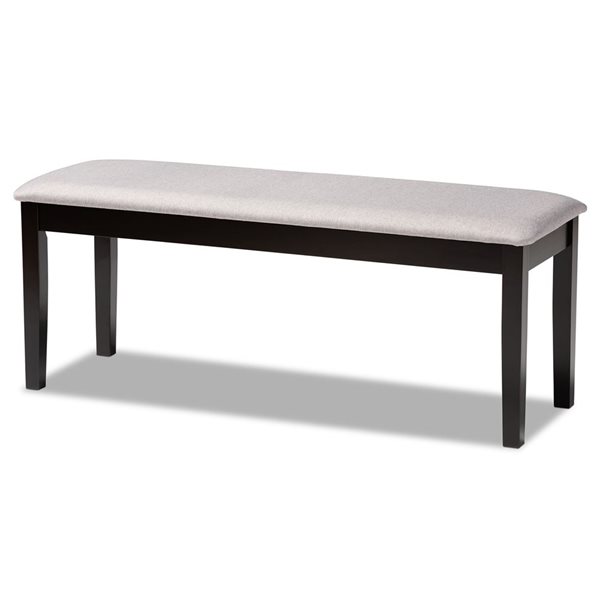 Baxton Studio Teresa Grey and Dark Brown Rectangular Dining Bench