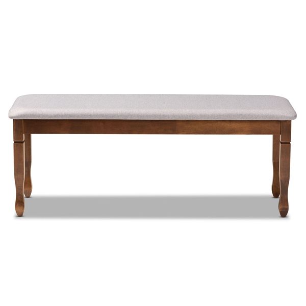 Baxton Studio Corey Grey and Walnut Brown Rectangular Dining Bench