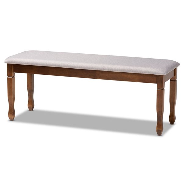 Baxton Studio Corey Grey and Walnut Brown Rectangular Dining Bench