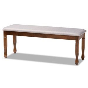 Baxton Studio Corey Grey and Walnut Brown Rectangular Dining Bench