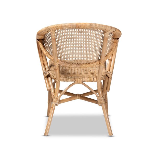 Baxton Studio Varick Contemporary Arm Chair with Wicker Frame