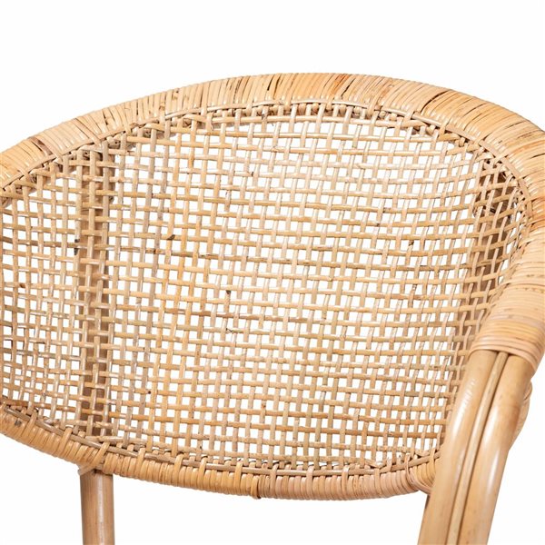 Baxton Studio Varick Contemporary Arm Chair with Wicker Frame