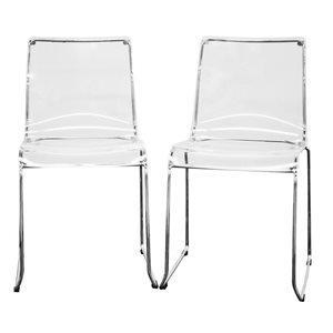 Baxton Studio Lino Contemporary Side Chair with Metal Frame - Set of 2