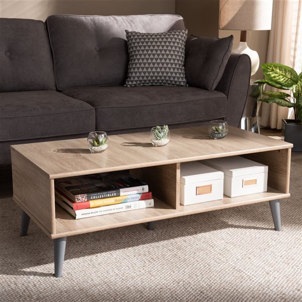 Baxton Studio Pierre Oak Brown Wood Coffee Table