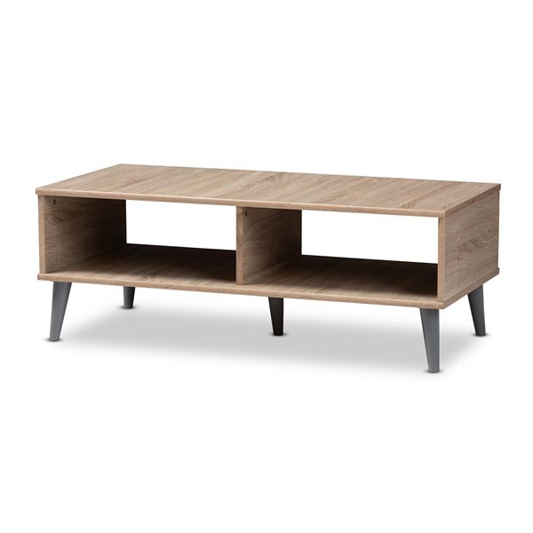 Baxton Studio Pierre Oak Brown Wood Coffee Table